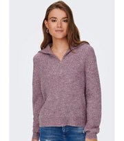 ONLY Lilac Knit Zip Front Jumper